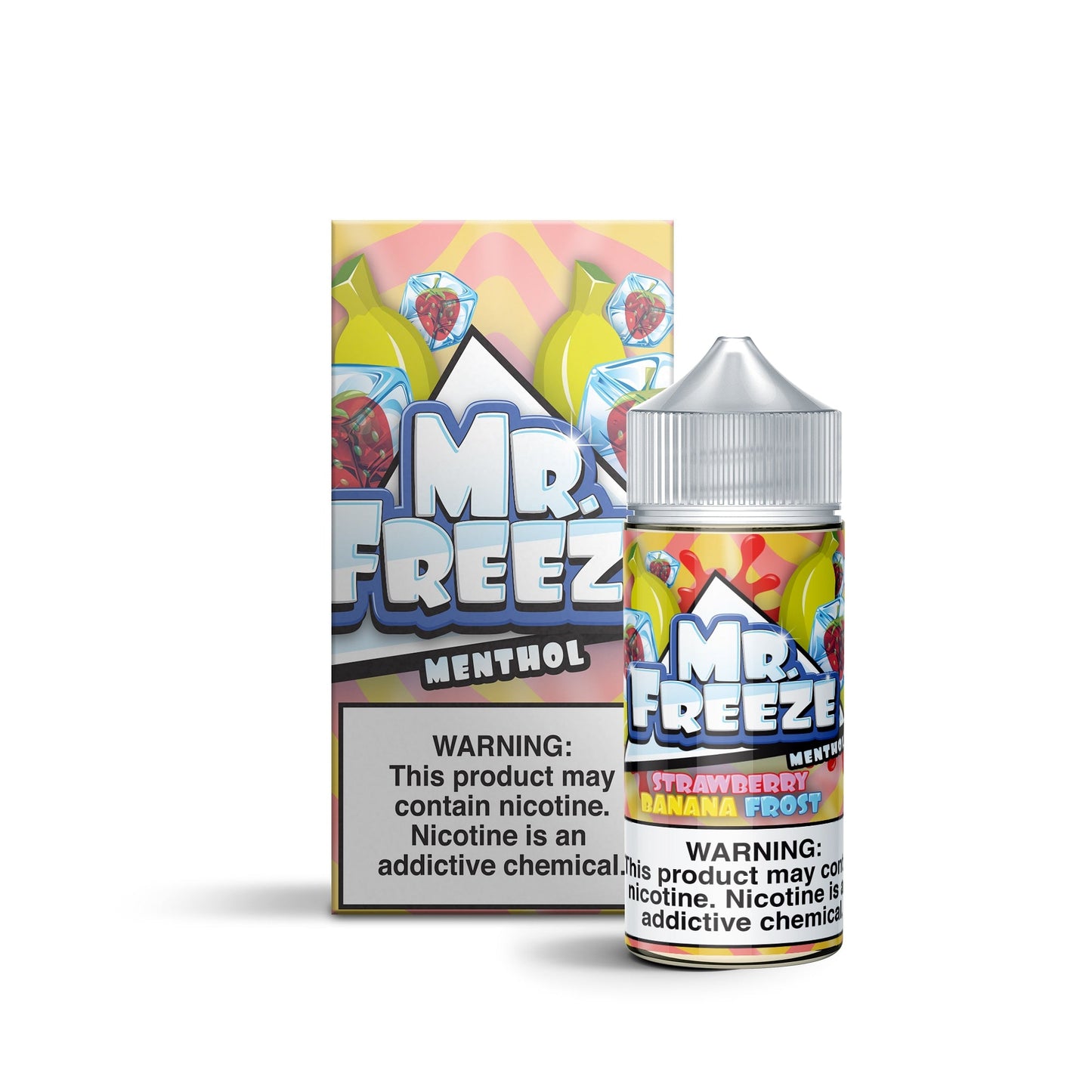 Mr. Freeze TFN Series E-Liquid 100mL (Freebase) |  Strawberry Banana Frost with packaging