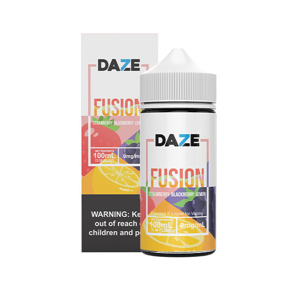 7Daze Fusion Series E-Liquid 100mL (Freebase) | Strawberry Blackberry Lemon with Packaging
