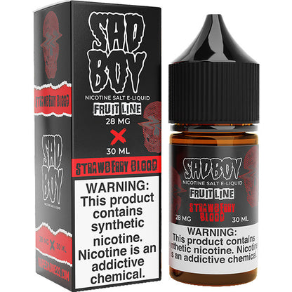 Sadboy Salt Series E-Liquid 30mL (Salt Nic) | 28mg Strawberry Blood with packaging