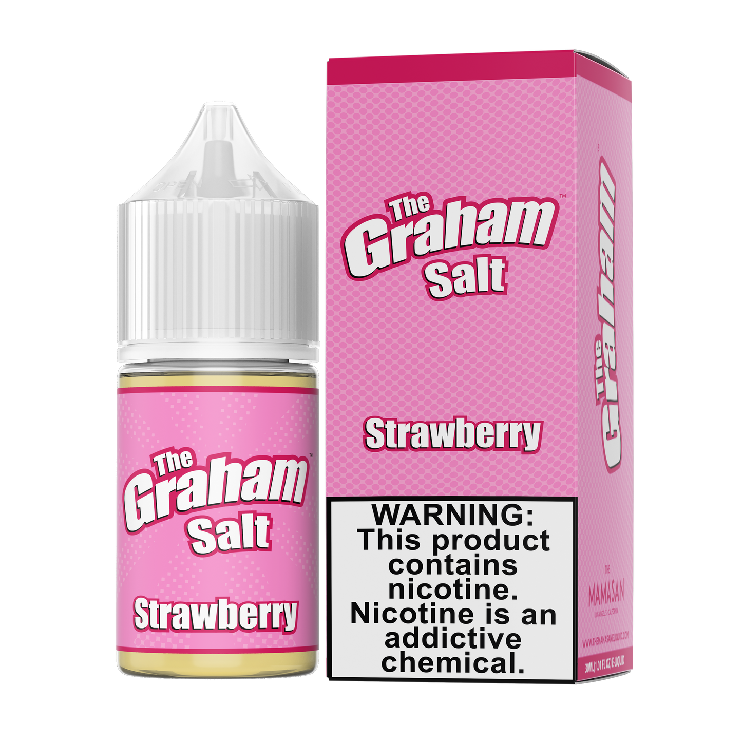 The Graham Salt Series E-Liquid 30mL Strawberry with packaging