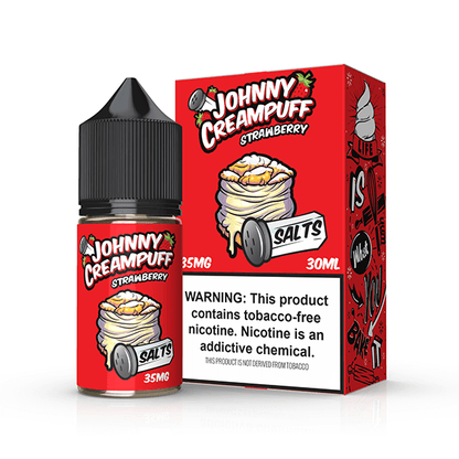 Tinted Brew Johnny Creampuff TFN Salt Series E-Liquid 30mL | 35mg Strawberry with packaging