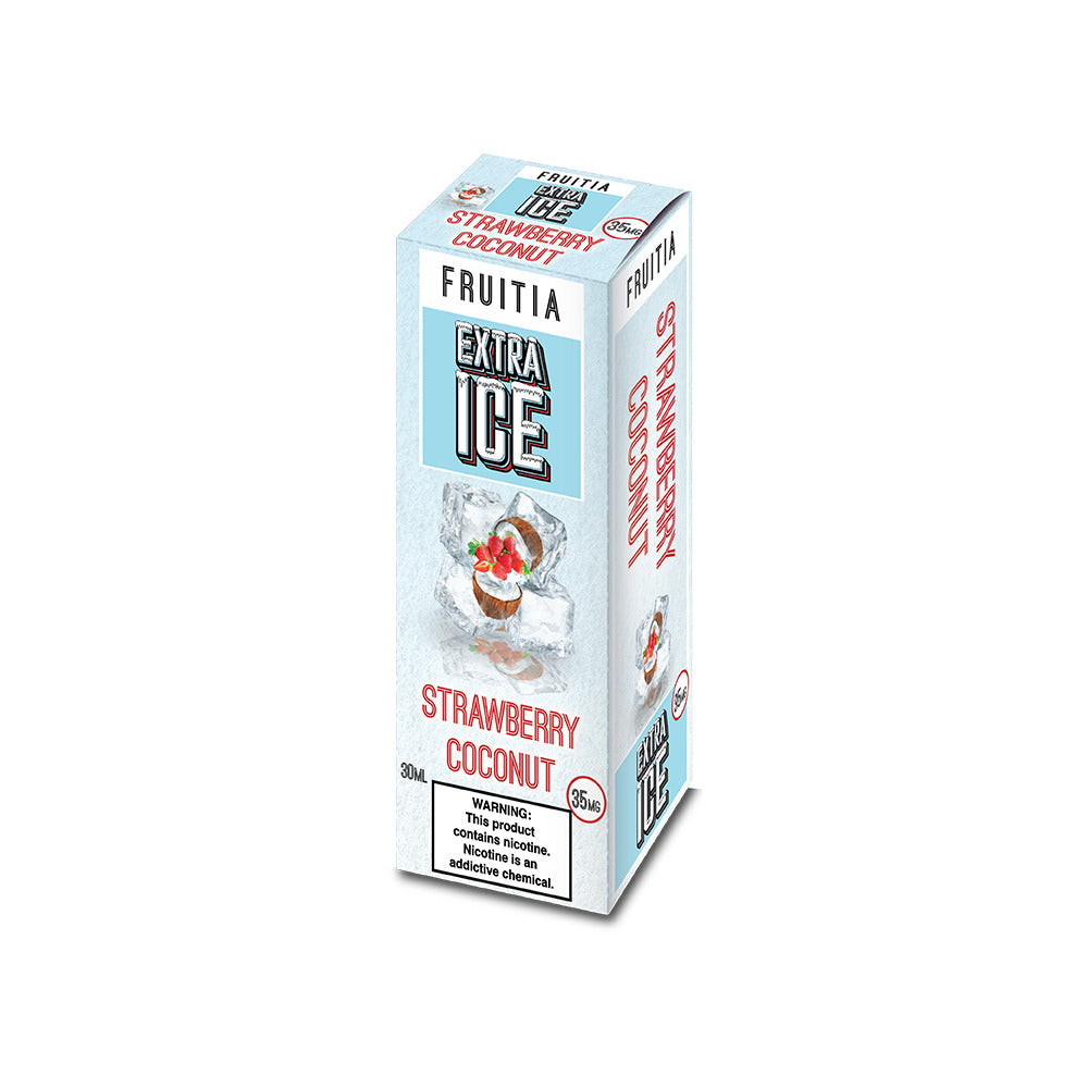 Fruitia Extra Ice Salt Series E-Liquid 30mL (Salt Nic) | 35mg Strawberry Coconut with packaging