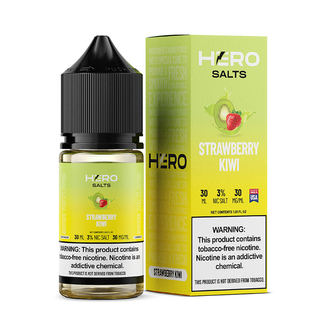 Hero E-Liquid 30mL (Salts) | Strawberry Kiwi with packaging