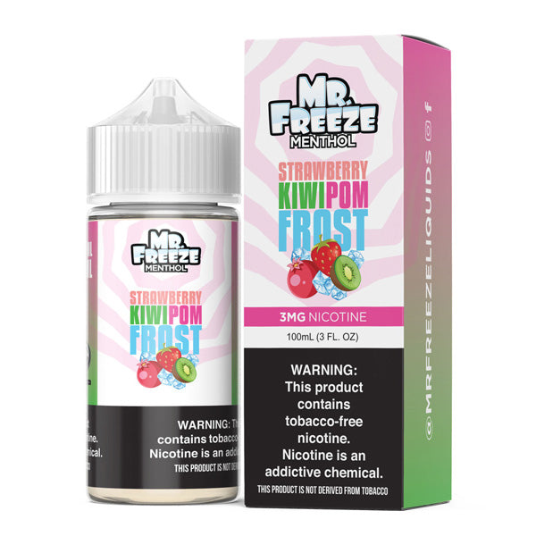 Mr. Freeze TFN Series E-Liquid 100mL (Freebase) | 3mg Strawberry Kiwi Pom Frost with packaging