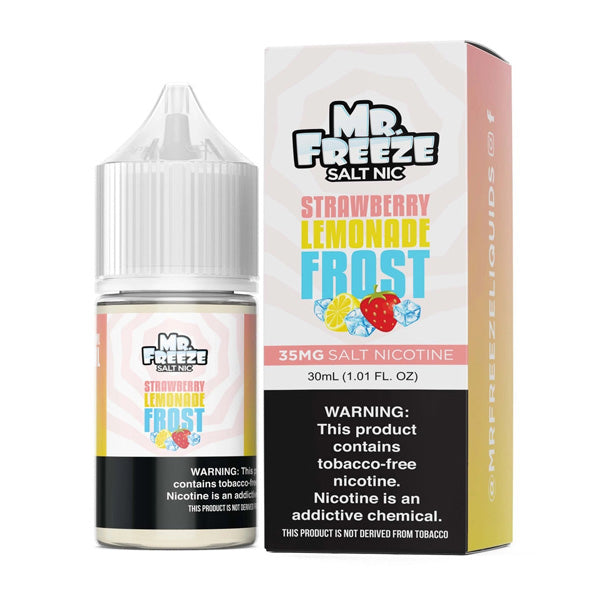 Mr. Freeze TFN Salt Series E-Liquid 30mL (Salt Nic) | 35mg Strawberry Lemonade Frost with packaging