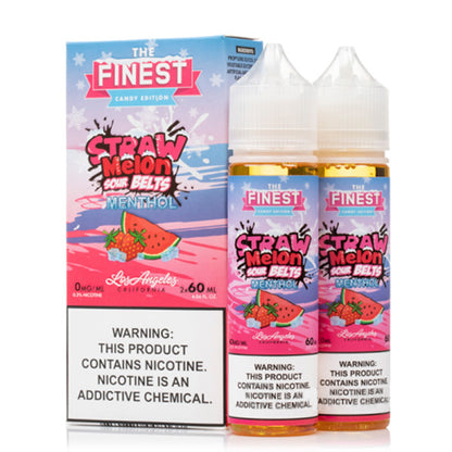 Sweet & Sour Series by Finest E-Liquid x2-60mL Strawmelon sour on ice with packaging