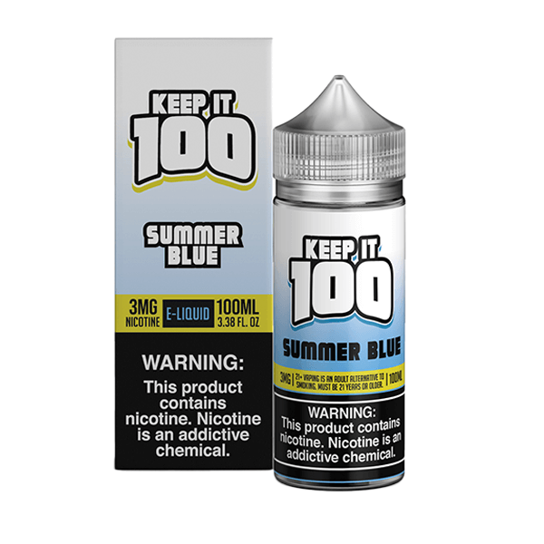 Keep It 100 TFN Series E-Liquid 6mg | 100mL (Freebase) Summer Blue with Packaging