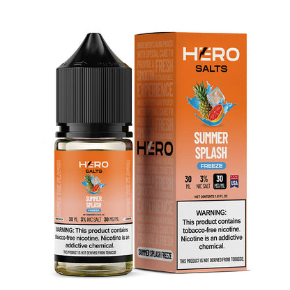 Hero E-Liquid 30mL (Salts)  Summer Splash Freeze with packaging