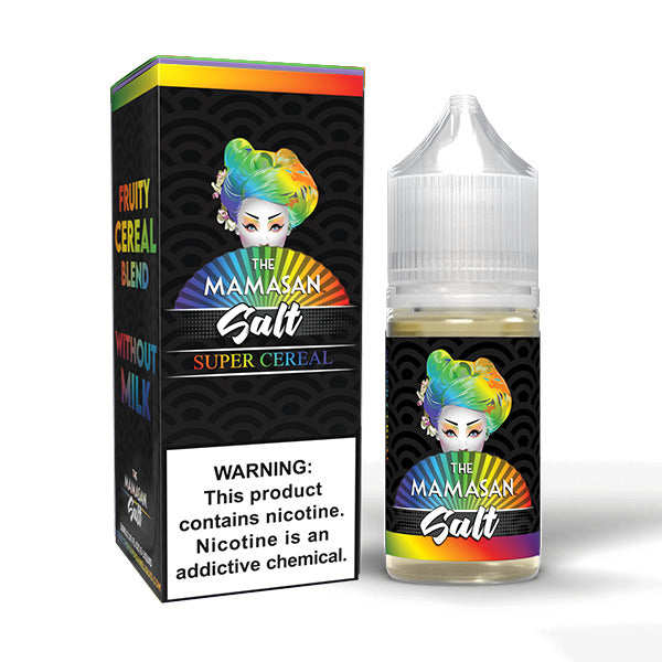 The Mamasan Salt Series E-Liquid 30mL Super Cereal with packaging