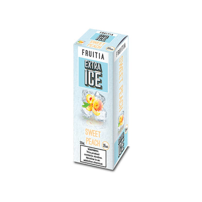 Fruitia Extra Ice Salt Series E-Liquid 30mL (Salt Nic) | 35mg Sweet Peach with packaging