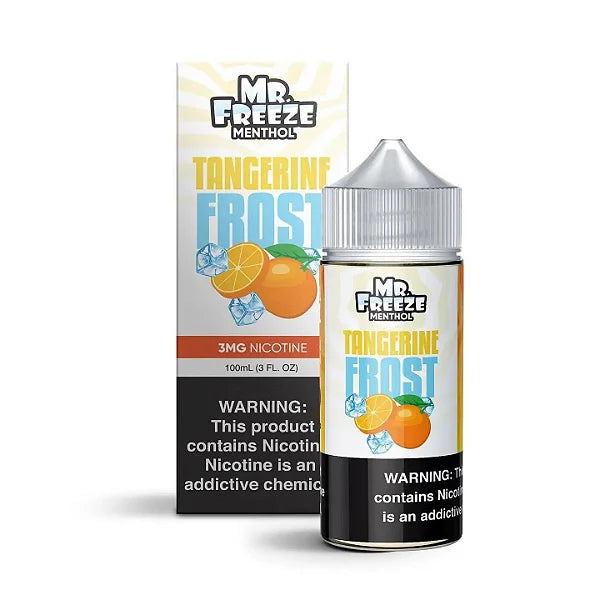 Mr. Freeze TFN Series E-Liquid 100mL (Freebase) | 3mg Tangerine Frost with packaging