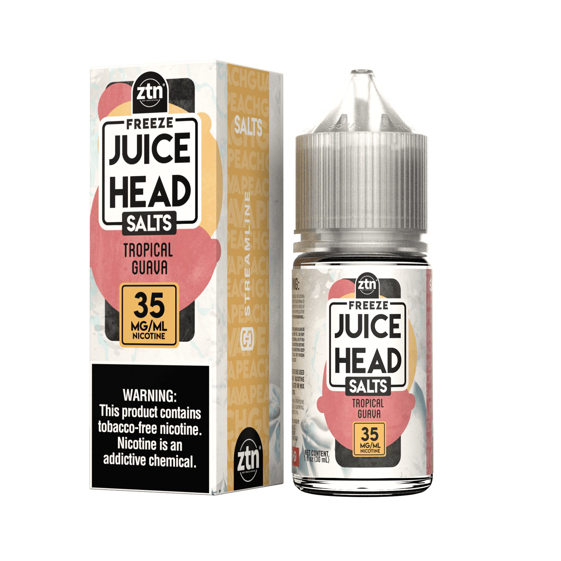 Juice Head Salt Series E-Liquid 30mL (Salt Nic)| Tropical Guava Freeze with packaging
