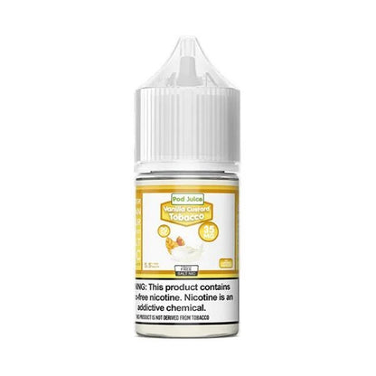 Pod Juice Salt Series E-Liquid 30mL Vanilla Custard Tobacco bottle