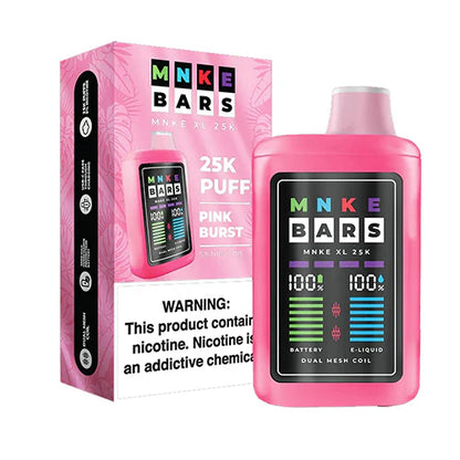 MNKE Bars Disposable 25000 Puffs 18mL 50mg | MOQ 5 | Pink Burst with packaging