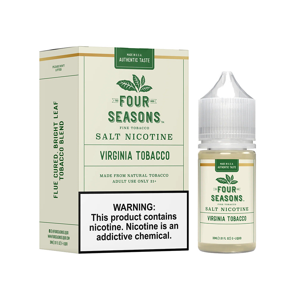 Four Seasons Salt Series E-Liquid | 30mL (Salt Nic) Virginia Tobacco with Packaging