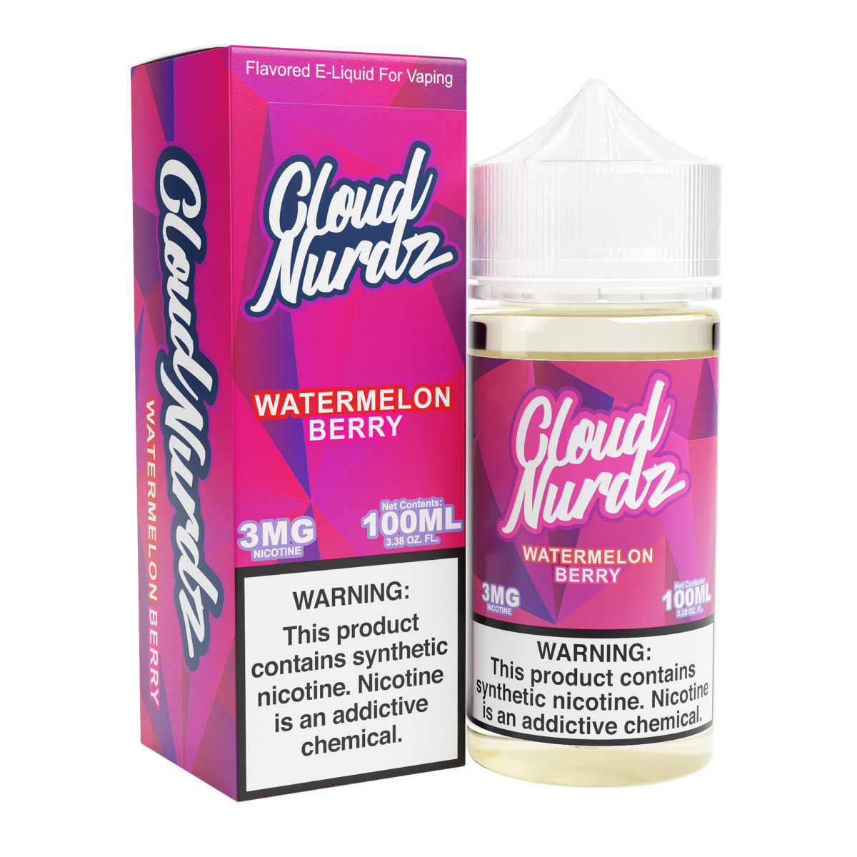 Cloud Nurdz Series E-Liquid 100mL Watermelon Berry with packaging