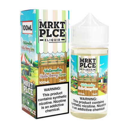 MRKT PLCE Series E-Liquid 100mL (Freebase) | Watermelon Hulaberry Lime with packaging