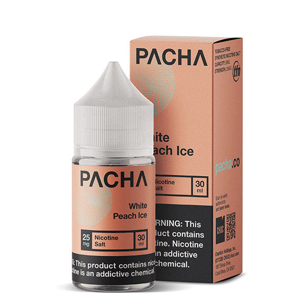 Pachamama TFN Salt Series E-Liquid | 30mL (Salt Nic) White Peach Ice with Packaging