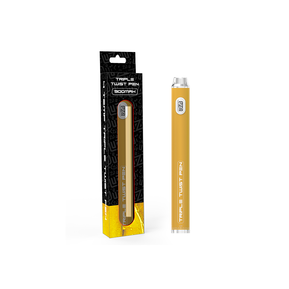 Luzid Triple Twist 510 Battery | 900mAh | 10pc Countertop Display | Yellow with Packaging