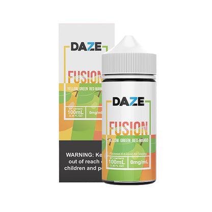 7Daze Fusion Series E-Liquid 100mL (Freebase) | Yellow Green Red Mango with Packaging