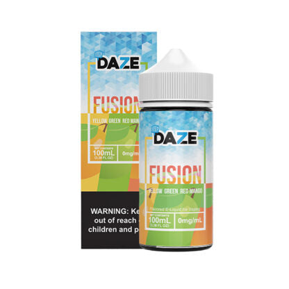 7Daze Fusion Series E-Liquid 100mL (Freebase) | Yellow Green Red Mango Iced with Packaging