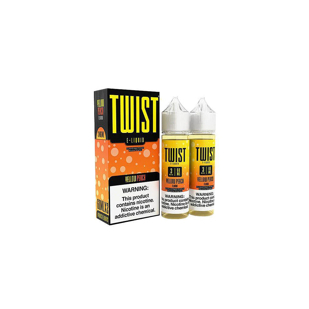 Twist Series E-Liquid 120mL Yellow Peach with packaging