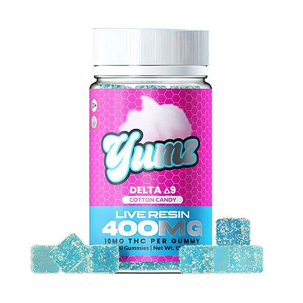 Yumz D9 THC Gummies (400mg 40ct Jar) | Cotton Candy