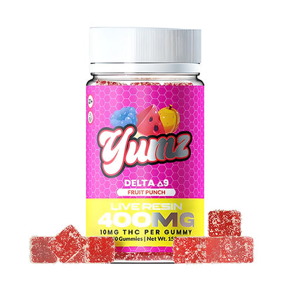 Yumz D9 THC Gummies (400mg 40ct Jar) | Fruit Punch