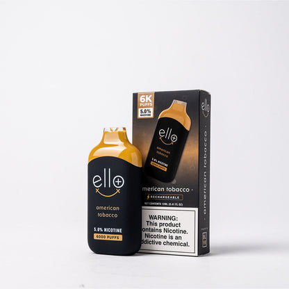 BLVK Ello Plus Disposable 6000 Puffs 12mL 50mg | MOQ 10 Americano Tobacco with Packaging