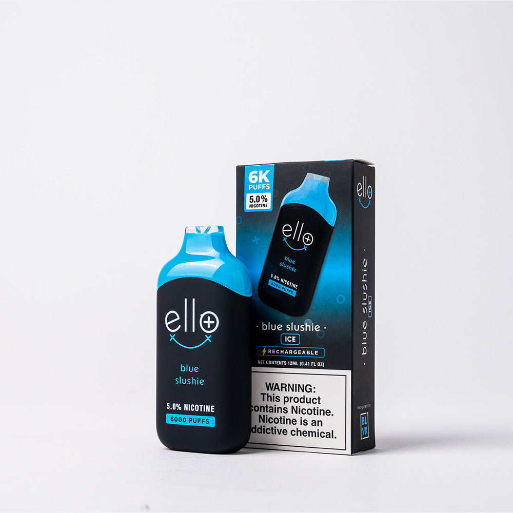BLVK Ello Plus Disposable 6000 Puffs 12mL 50mg | MOQ 10 Blue Slushie with Packaging